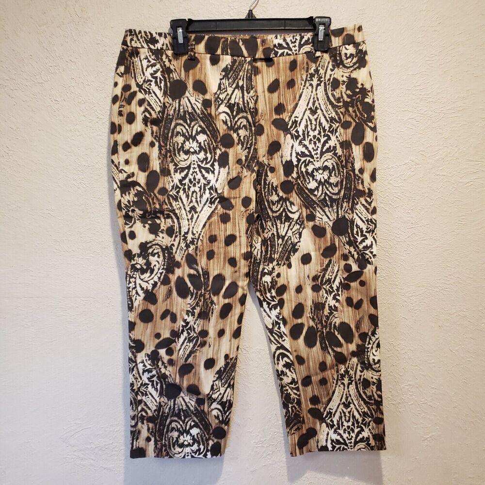 Chico's Pants Womens Size 2 Animal Print So slimming Vacation Career Casual